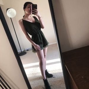 Lace Hen V Neckline Cami Romper